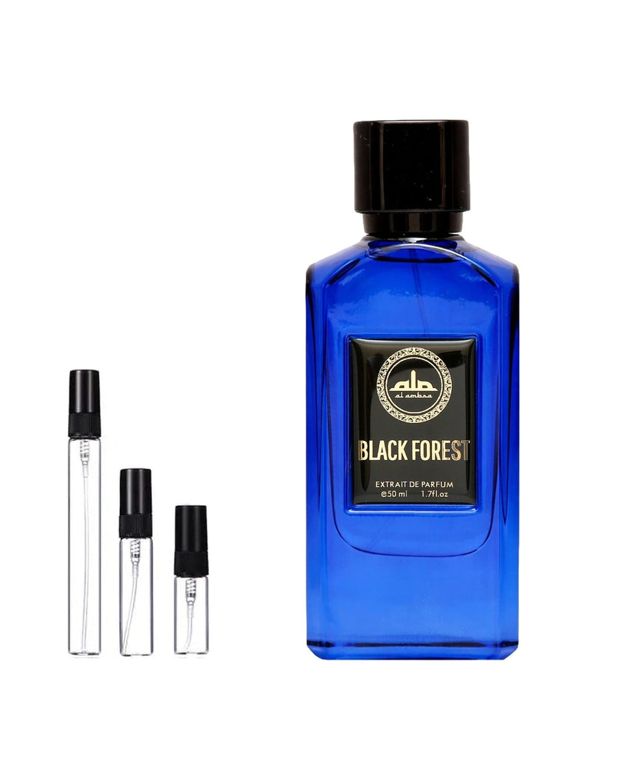 Al Ambra Black Forest sample – decant in a glass spray vial (2, 5 or 10 ml)