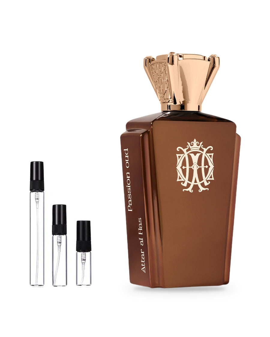 Attar Al Has Passion Oud sample – decant in a glass spray vial (2, 5 or 10 ml)