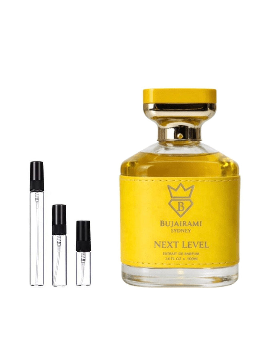 Bujairami Next Level sample – decant in a glass spray vial (2, 5 or 10 ml)