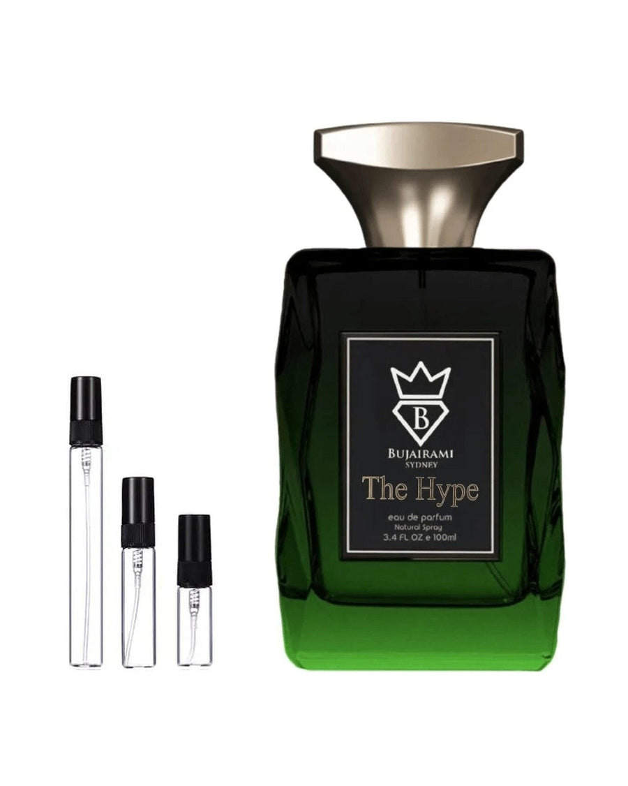 Bujairami The Hype sample – decant in a glass spray vial (2, 5 or 10 ml)