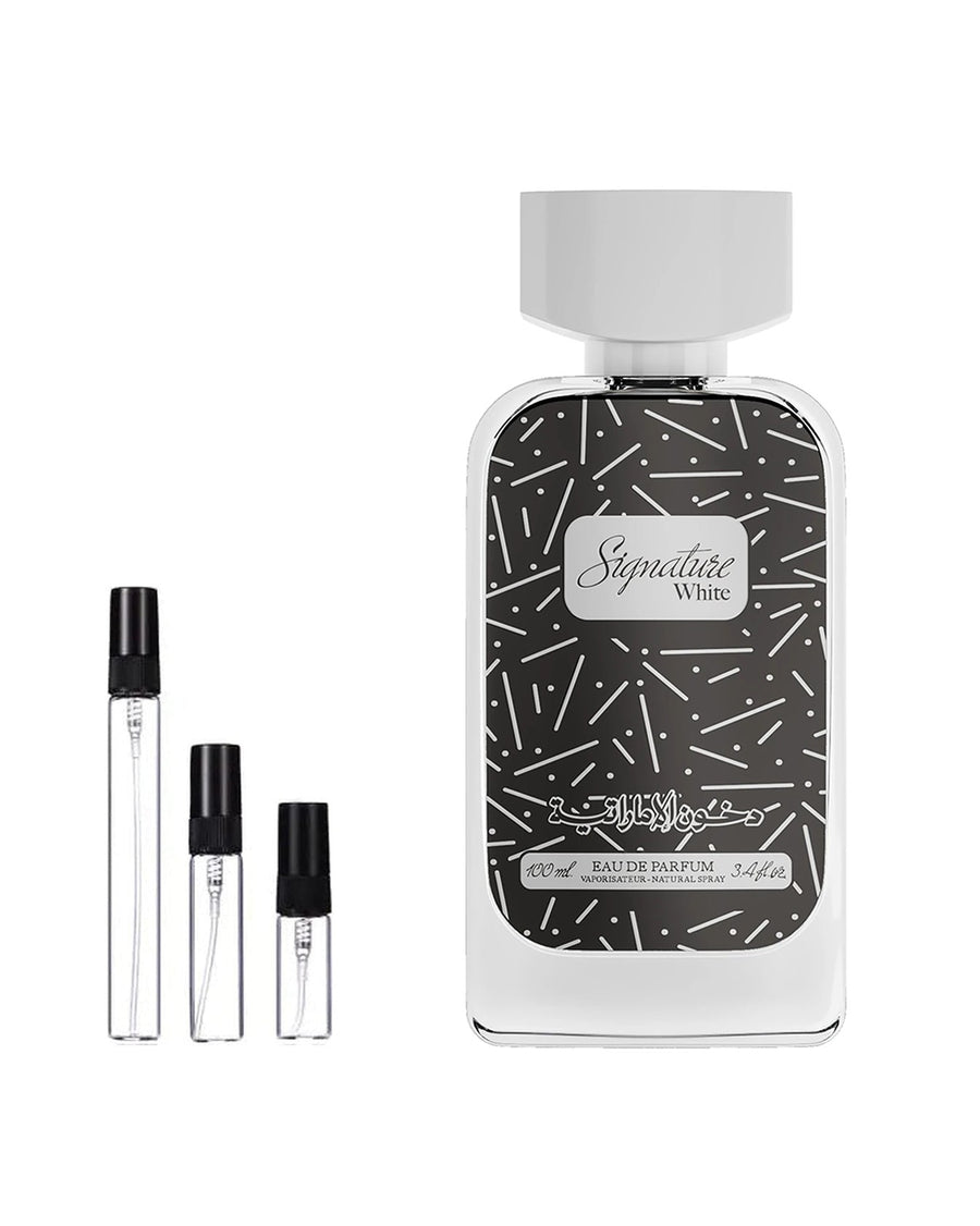Dkhoon Emirates Signature White sample – decant in a glass spray vial (2, 5 or 10 ml)