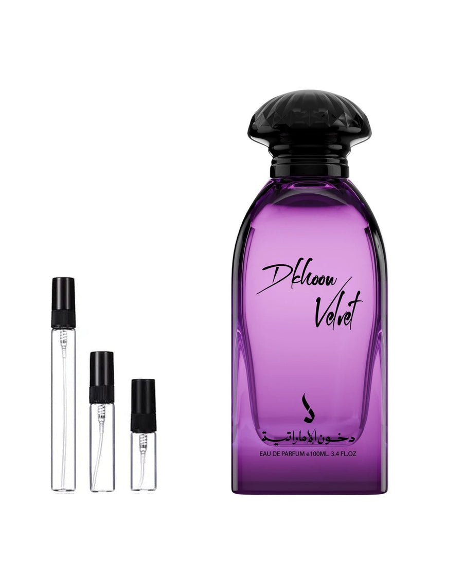 Dkhoon Emirates Velvet sample – decant in a glass spray vial (2, 5 or 10 ml)