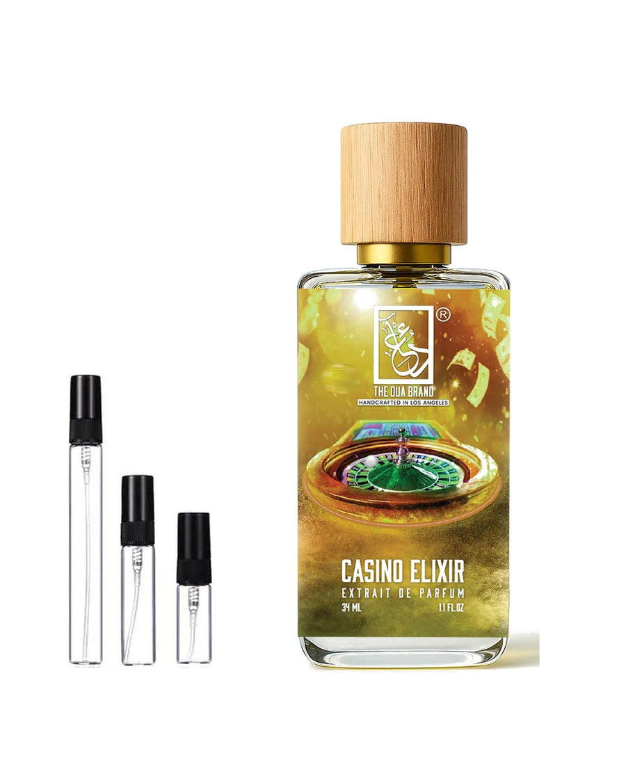Dua Fragrances Dua Casino Elixir Extrait sample – decant in a glass spray vial (2, 5 or 10 ml)