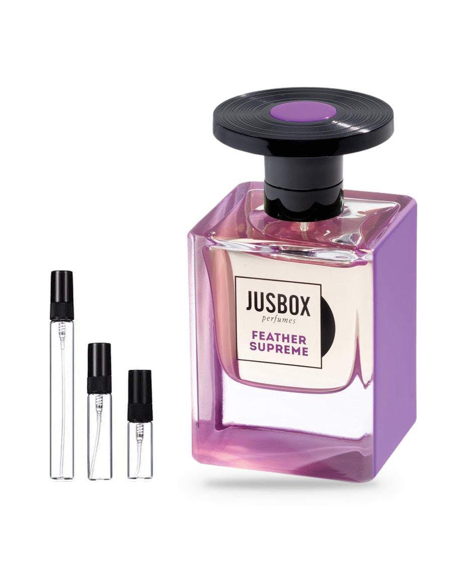 Jusbox Feather Supreme sample – decant in a glass spray vial (2, 5 or 10 ml)