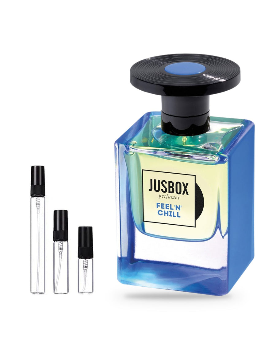 Jusbox Feel 'N' Chill sample – decant in a glass spray vial (2, 5 or 10 ml)