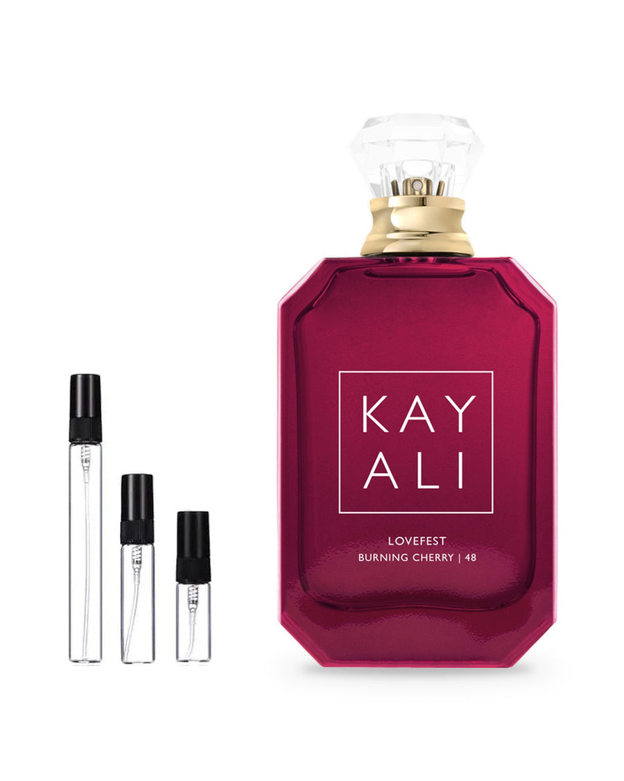 Kayali Lovefest Burning Cherry 48 sample – decant in a glass spray vial (2, 5 or 10 ml)