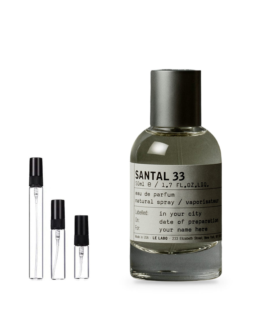 Le Labo Santal 33 sample – decant in a glass spray vial (2, 5 or 10 ml)