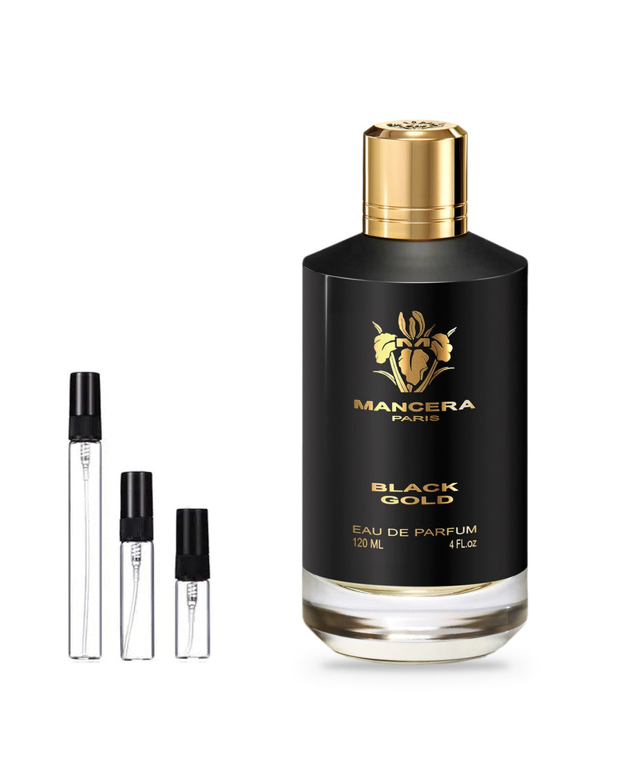 Mancera Black Gold sample – decant in a glass spray vial (2, 5 or 10 ml)