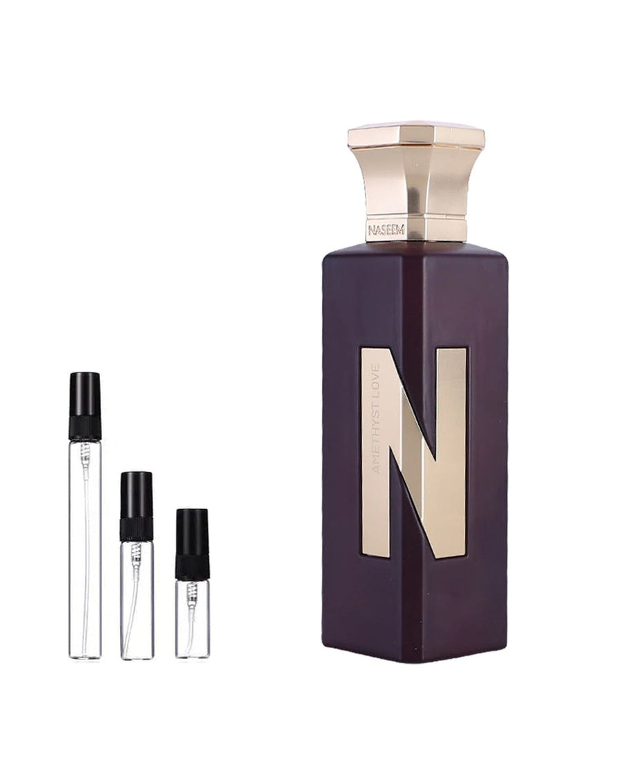 Naseem Amethyst Love sample – decant in a glass spray vial (2, 5 or 10 ml)
