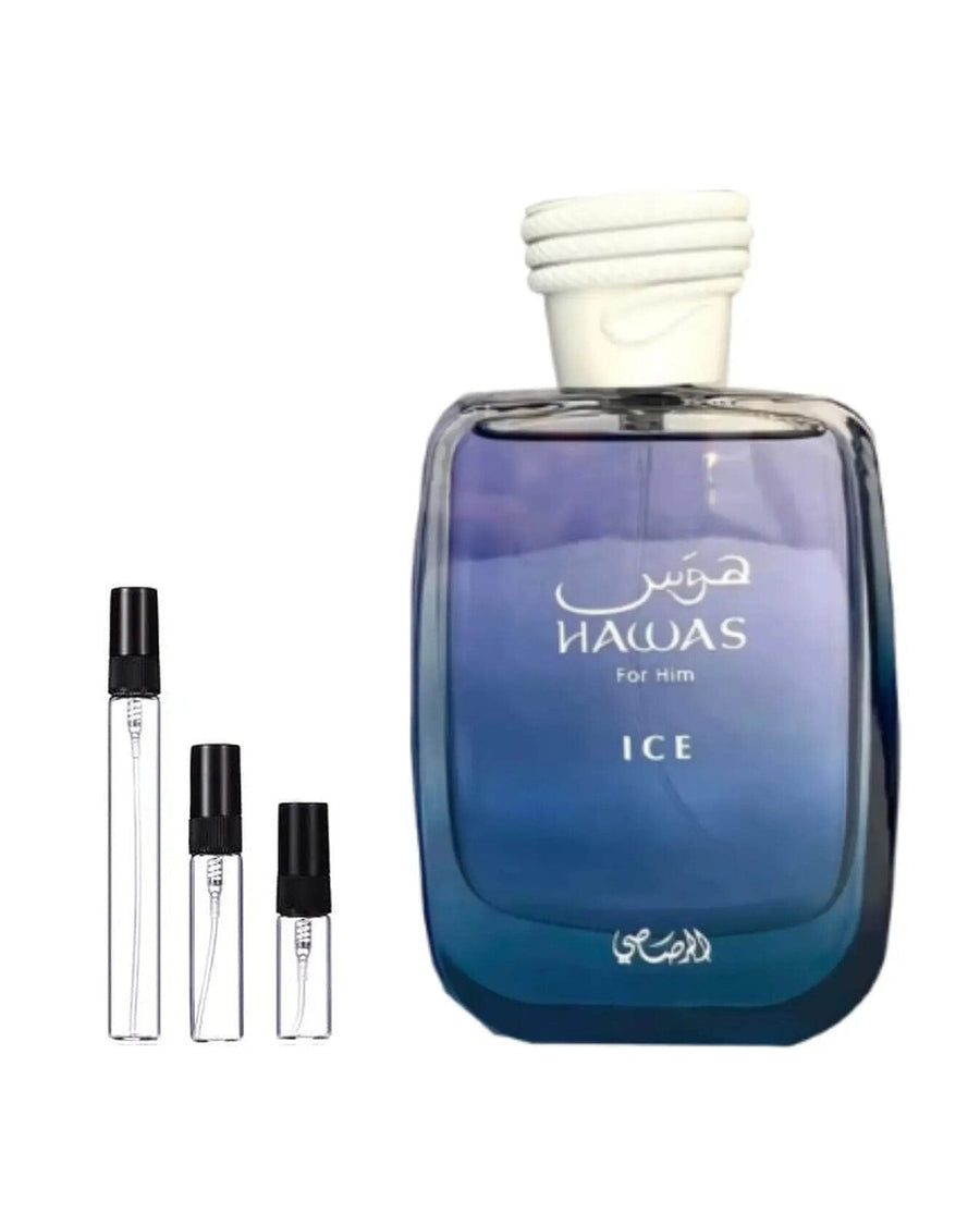 Rasasi Hawas Ice sample – decant in a glass spray vial (2, 5 or 10 ml)