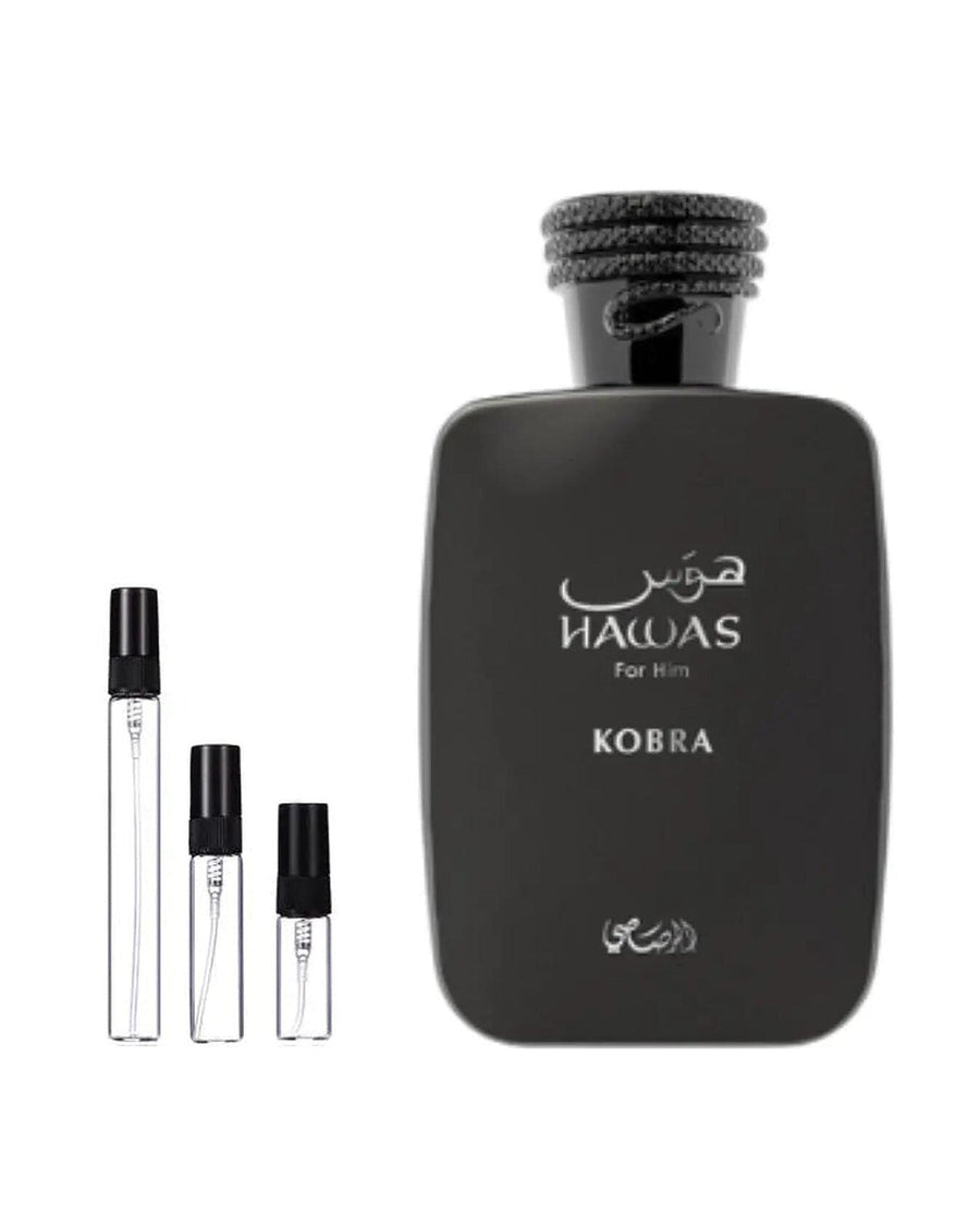 Rasasi Hawas Kobra sample – decant in a glass spray vial (2, 5 or 10 ml)