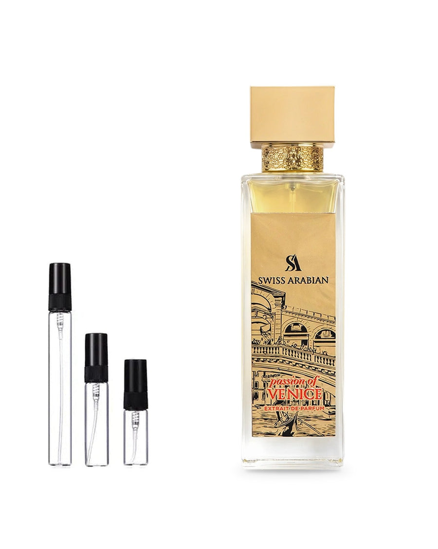 Swiss Arabian Passion Of Venice sample – decant in a glass spray vial (2, 5 or 10 ml)