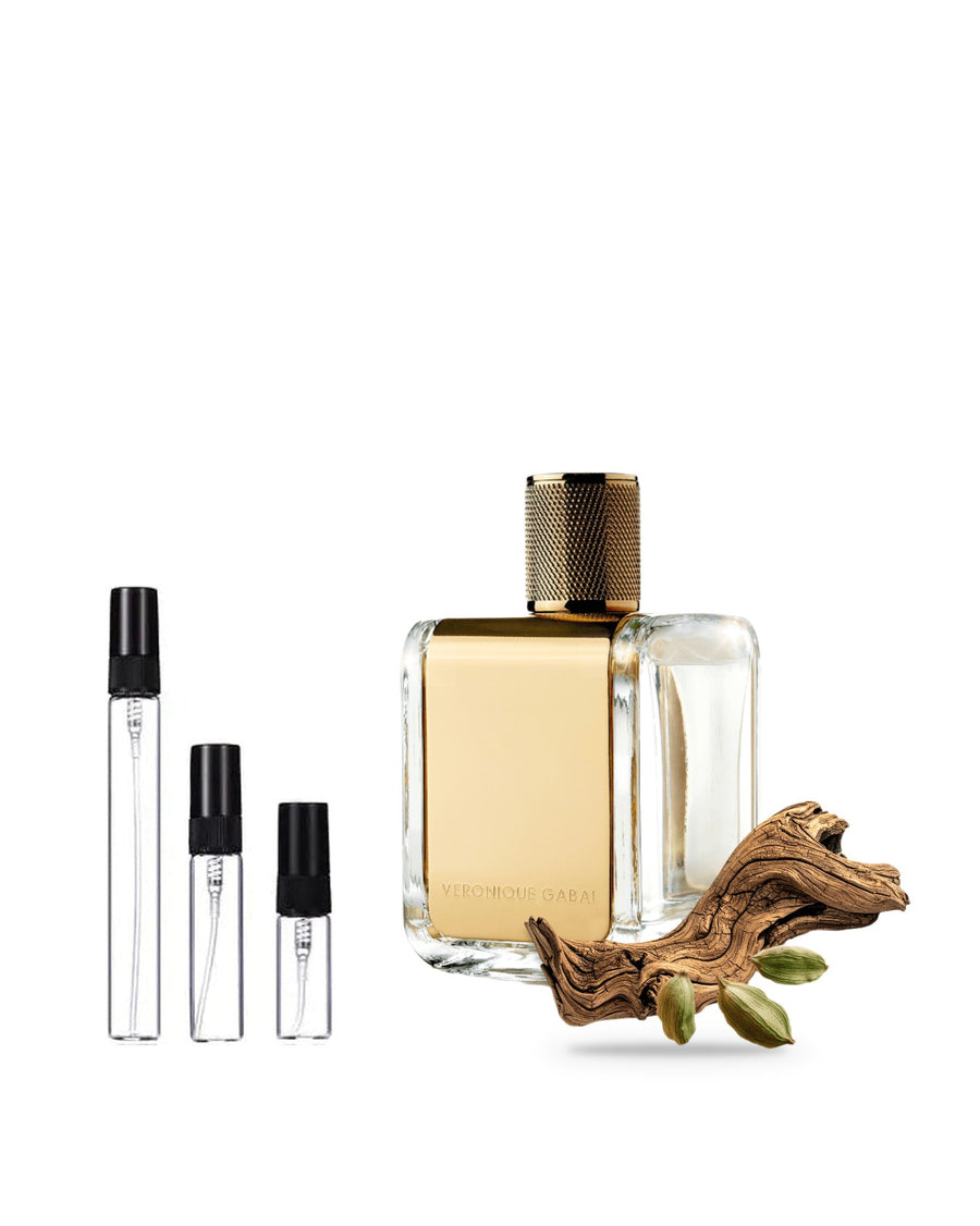 Veronique Gabai Sunset Wood sample – decant in a glass spray vial (2, 5 or 10 ml)