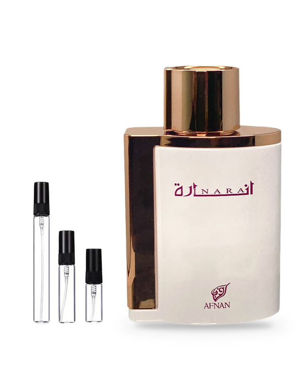 Afnan Inara White sample – decant in a glass spray vial (2, 5 or 10 ml)