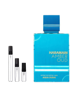 Al Haramain Amber Oud Aqua Dubai sample – decant in a glass spray vial (2, 5 or 10 ml)