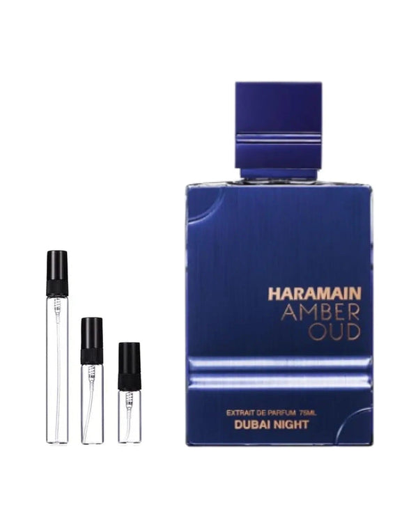 Al Haramain Amber Oud Dubai Night Extrait sample – decant in a glass spray vial (2, 5 or 10 ml)