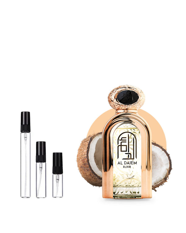 Al Wataniah Al Daiem Elixir sample – decant in a glass spray vial (2, 5 or 10 ml)