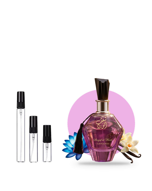 Al Wataniah Shagaf Al Ward Gardenia sample – decant in a glass spray vial (2, 5 or 10 ml)