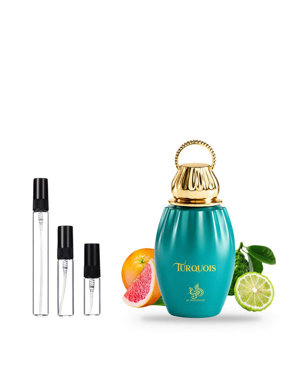 Al Wataniah Turquois sample – decant in a glass spray vial (2, 5 or 10 ml)