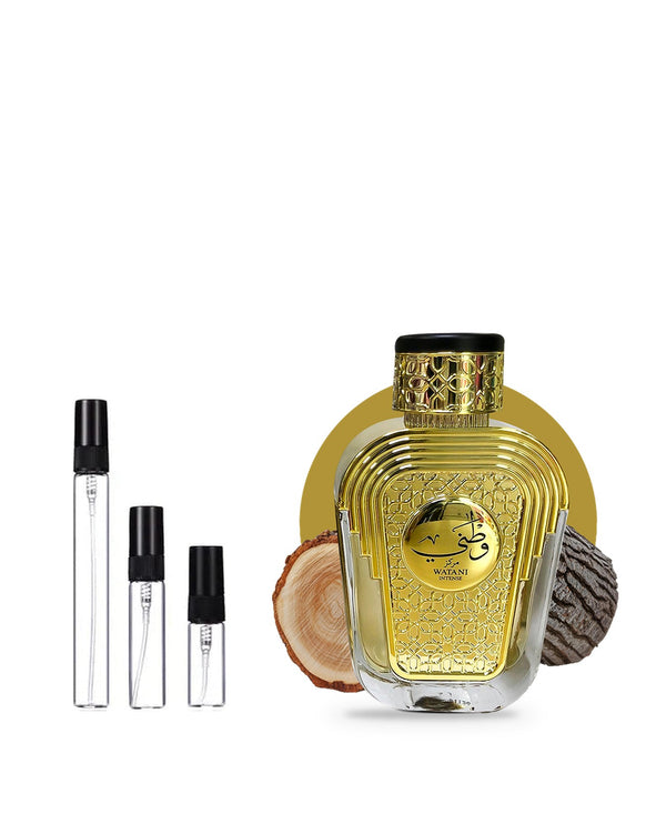 Al Wataniah Watani Intense Gold sample – decant in a glass spray vial (2, 5 or 10 ml)