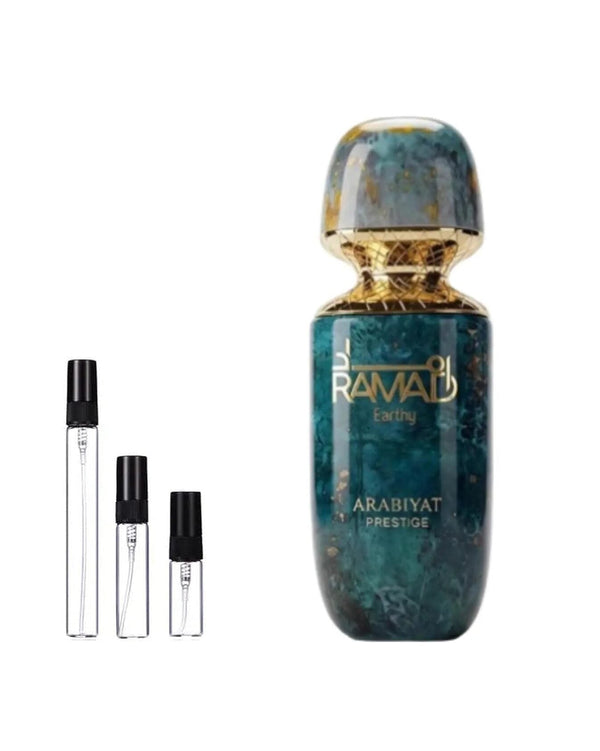 Arabiyat Prestige Ramad Earthy sample – decant in a glass spray vial (2, 5 or 10 ml)