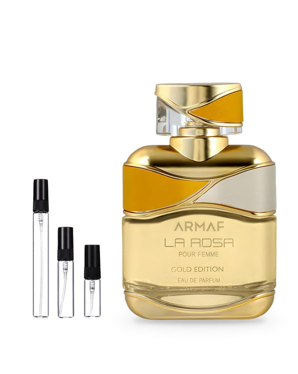 Armaf La Rosa Gold Woman sample – decant in a glass spray vial (2, 5 or 10 ml)