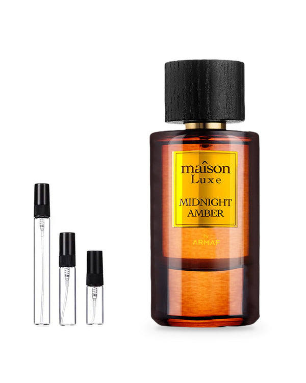 Armaf Maison Luxe Midnight Amber sample – decant in a glass spray vial (2, 5 or 10 ml)