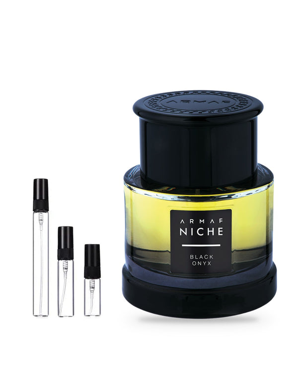 Armaf Niche Black Onyx sample – decant in a glass spray vial (2, 5 or 10 ml)