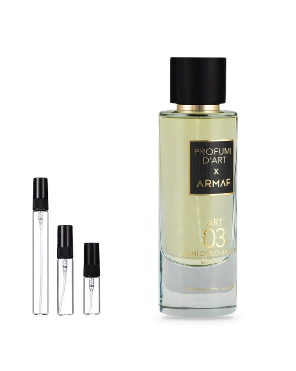 Armaf Profumi D'art 03 Legni Dolci Bruciati sample – decant in a glass spray vial (2, 5 or 10 ml)