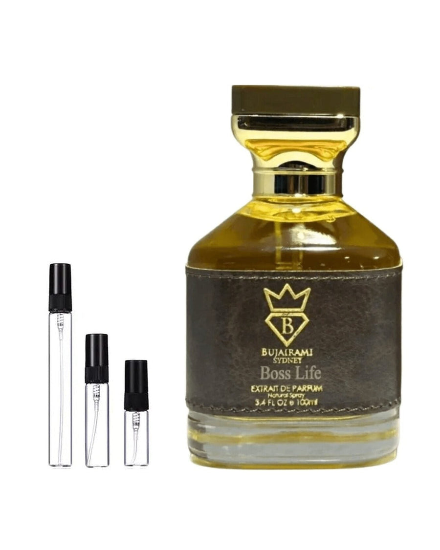 Bujairami Boss Life sample – decant in a glass spray vial (2, 5 or 10 ml)