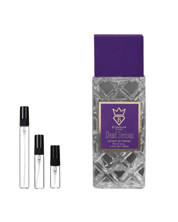 Bujairami Dead Serious sample – decant in a glass spray vial (2, 5 or 10 ml)