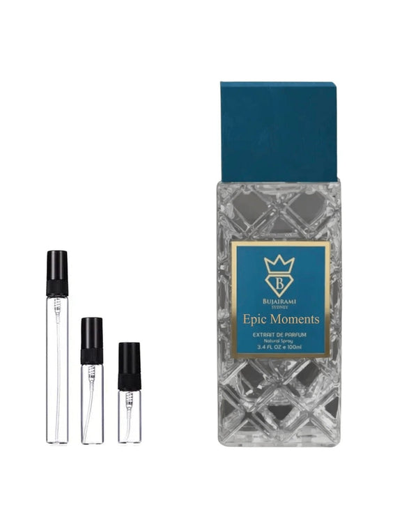 Bujairami Epic Moments sample – decant in a glass spray vial (2, 5 or 10 ml)