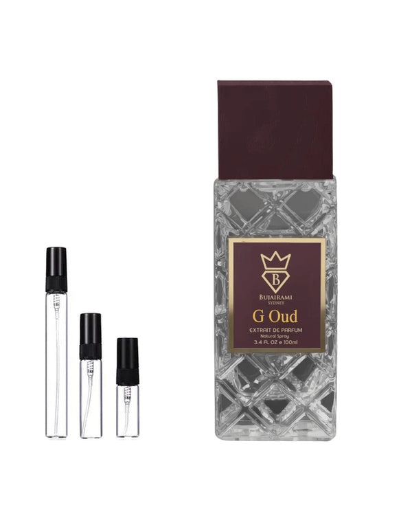 Bujairami G Oud Extrait sample – decant in a glass spray vial (2, 5 or 10 ml)