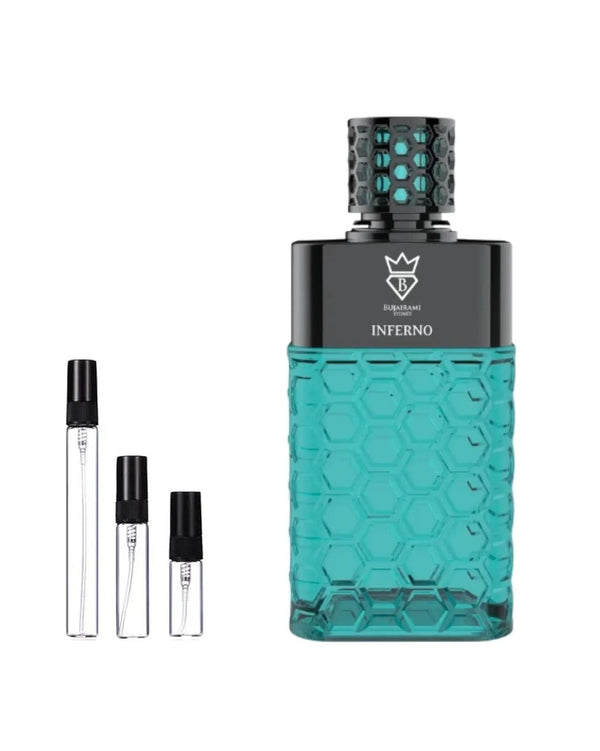 Bujairami Inferno Extrait sample – decant in a glass spray vial (2, 5 or 10 ml)