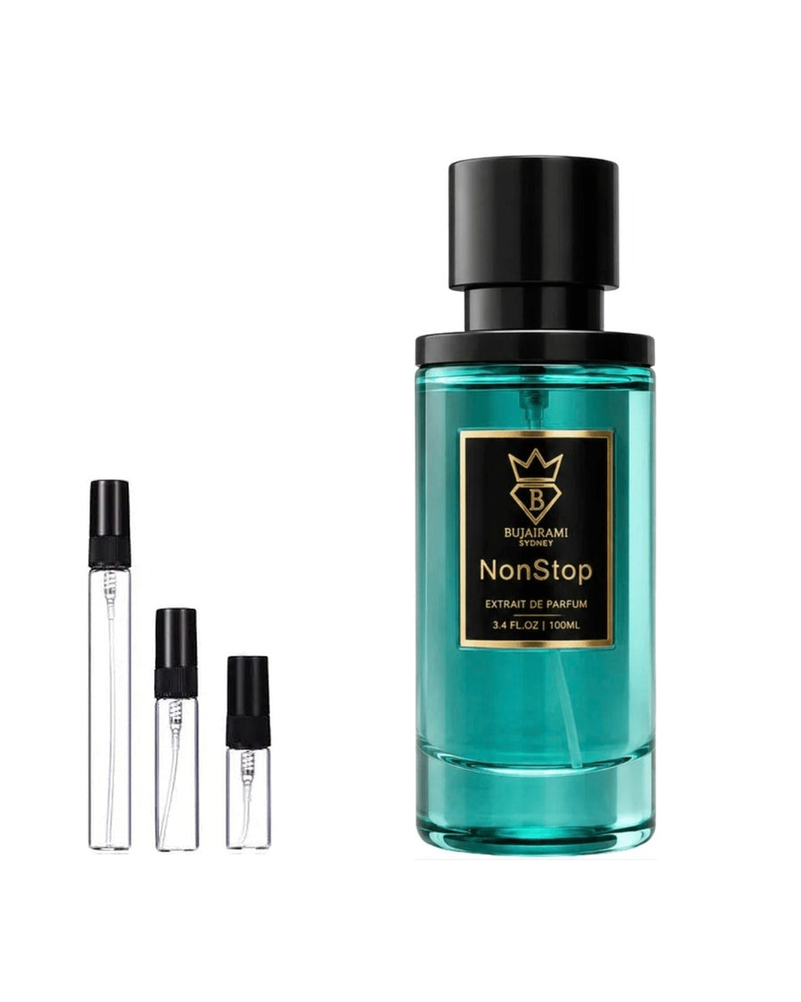 Bujairami Non Stop sample – decant in a glass spray vial (2, 5 or 10 ml)