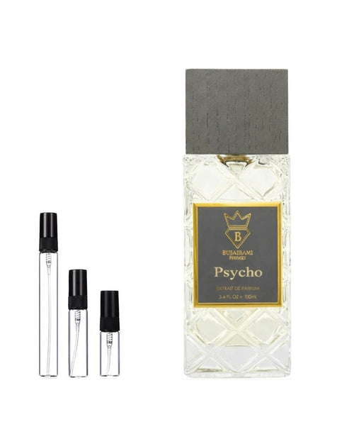 Bujairami Psycho sample – decant in a glass spray vial (2, 5 or 10 ml)