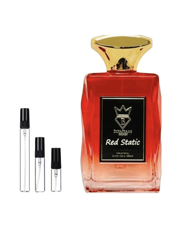 Bujairami Red Static sample – decant in a glass spray vial (2, 5 or 10 ml)