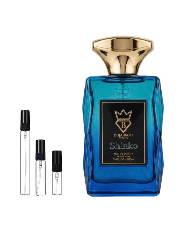 Bujairami Shinko sample – decant in a glass spray vial (2, 5 or 10 ml)
