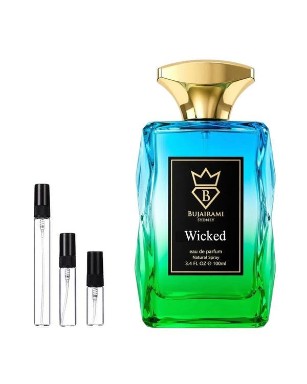 Bujairami Wicked sample – decant in a glass spray vial (2, 5 or 10 ml)