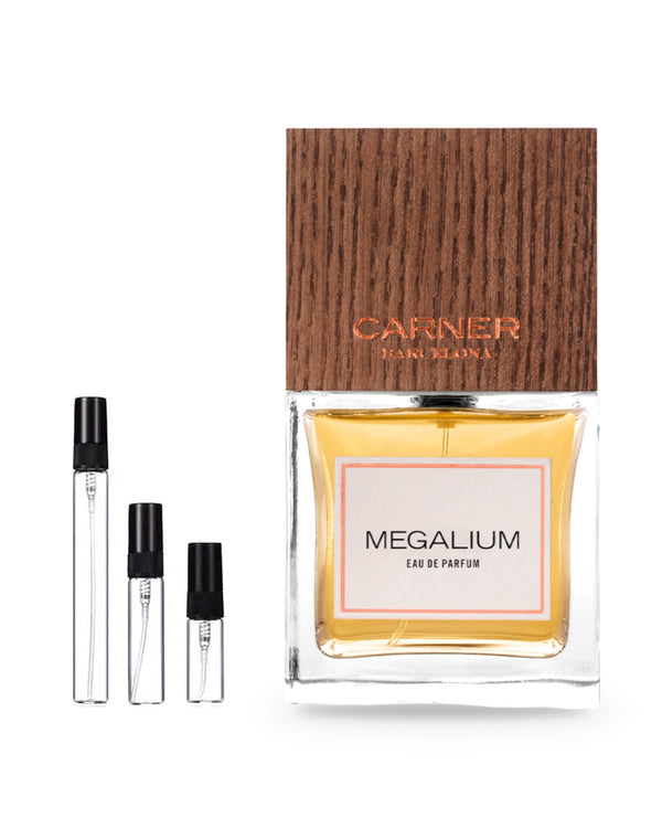 Carner Barcelona Megalium sample – decant in a glass spray vial (2, 5 or 10 ml)