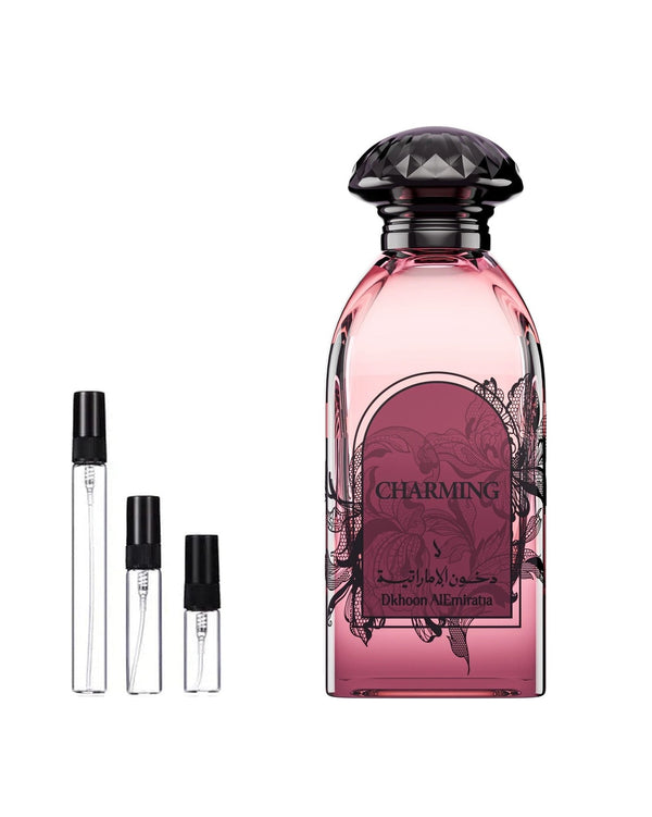 Dkhoon Emirates Charming sample – decant in a glass spray vial (2, 5 or 10 ml)