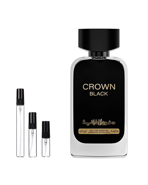 Dkhoon Emirates Crown Black sample – decant in a glass spray vial (2, 5 or 10 ml)