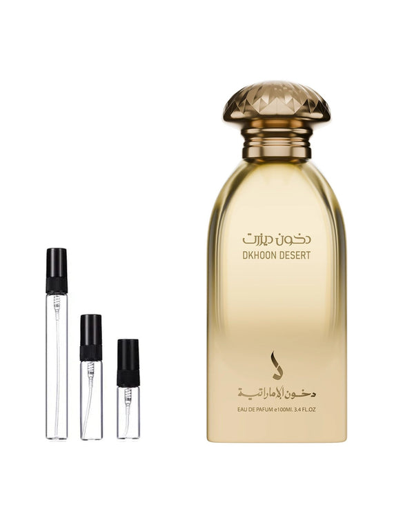 Dkhoon Emirates Desert sample – decant in a glass spray vial (2, 5 or 10 ml)