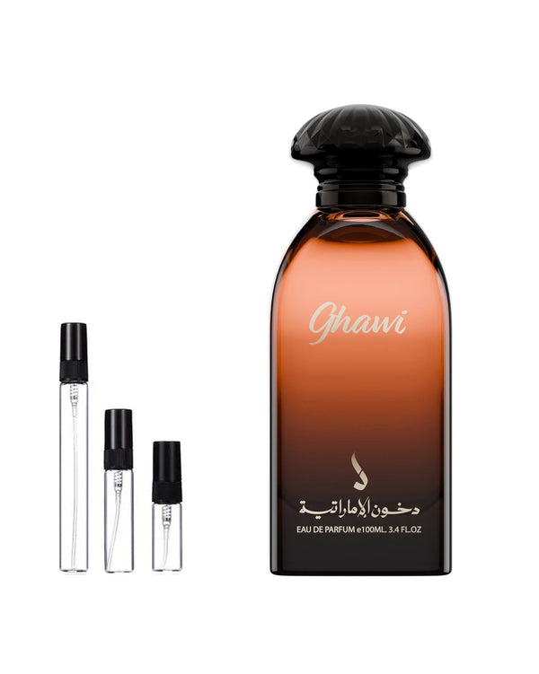 Dkhoon Emirates Ghawi sample – decant in a glass spray vial (2, 5 or 10 ml)