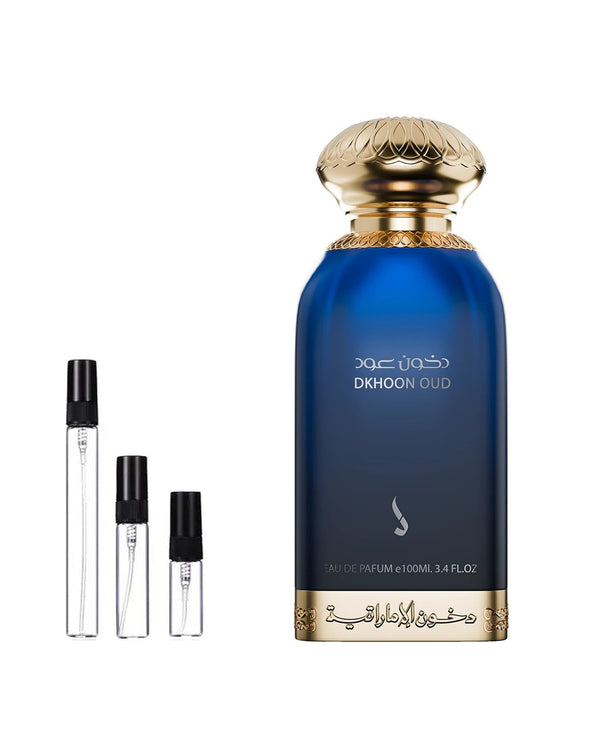 Dkhoon Emirates Oud sample – decant in a glass spray vial (2, 5 or 10 ml)