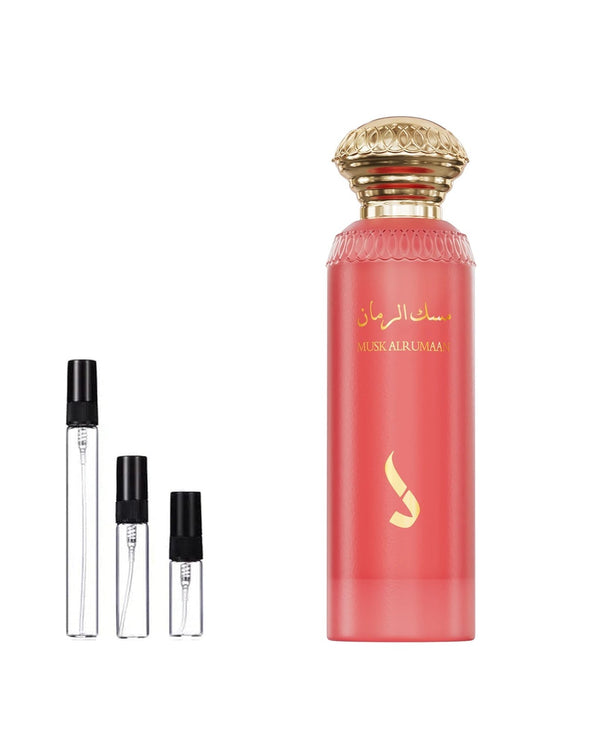 Dkhoon Emirates Pomegranate Musk sample – decant in a glass spray vial (2, 5 or 10 ml)