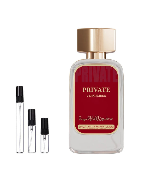 Dkhoon Emirates Private 2 December sample – decant in a glass spray vial (2, 5 or 10 ml)