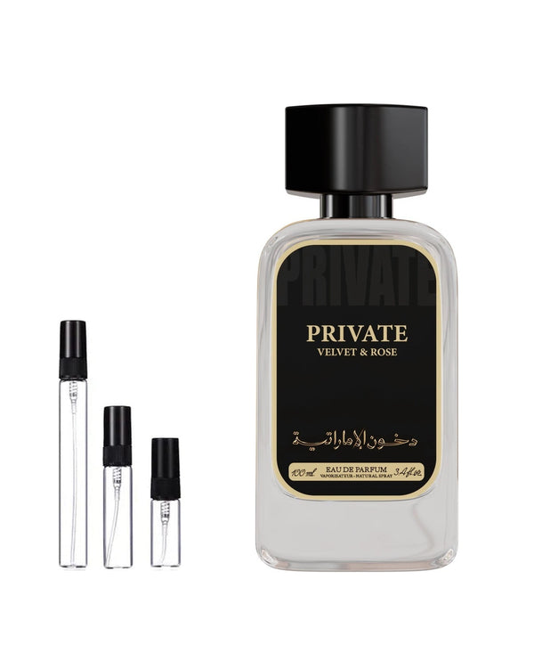 Dkhoon Emirates Private Velvet Rose sample – decant in a glass spray vial (2, 5 or 10 ml)