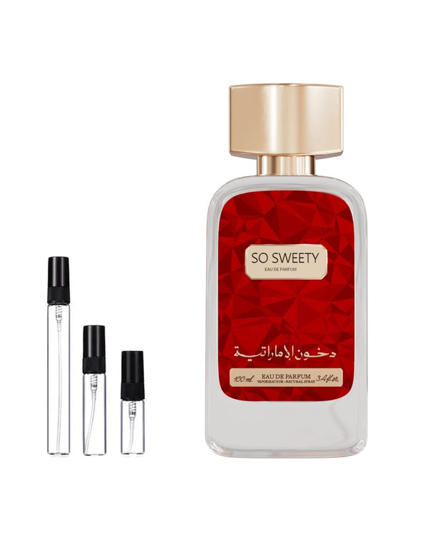 Dkhoon Emirates So Sweety sample – decant in a glass spray vial (2, 5 or 10 ml)