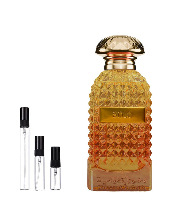 Dkhoon Emirates Solo sample – decant in a glass spray vial (2, 5 or 10 ml)